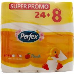 Туалетная бумага Perfex Персик, трехслойная, 24+8 шт. (8606110850652)