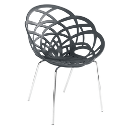 Кресло Papatya Flora-ML, матовый антрацит сиденье, ножки хром (873567)