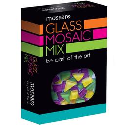 Стеклянная мозаика Mosaaro Mosaic mix: green, yellow, glitter purple (MA5002)