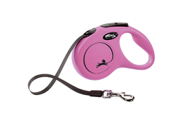 Поводок-рулетка Flexi Classic S, для собак до 15 кг, лента 5 м, розовый (CL10T5.251.P.20)