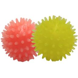 Набор игрушек для собак Fox Мячи с шипами, с ароматом ванили, 4 см, 1 шт., красный и желтый