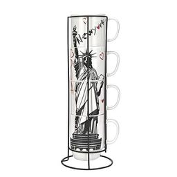 Набор чашек на металлической подставке Limited Edition New York, 5 предметов (6418255)