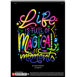 Альбом для рисования Школярик С магической яркой надписью, 30 листов (PB-SC-030-540)магические