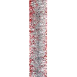 Мішура Novogod'ko 5 см 2 м срібло з червоними кінчиками (980394)