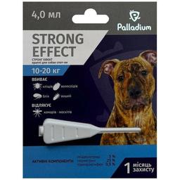 Краплі на холку від бліх, кліщів і комарів Palladium Strong Effect для собак 10 - 20 кг 1 піпетка 4 мл