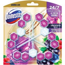 Блок для чистки унитаза Domestos Aroma Lux Свежесть гибискуса и лесных ягод, 3 шт. по 55 г
