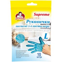Перчатки хозяйственные Помічниця Supreme синие L