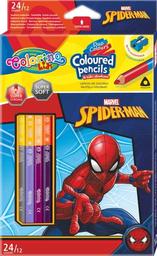 Карандаши цветные Colorino Duo Colors Spiderman, двусторонние, с точилкой, 12 шт., 24 цвета (91796PTR)