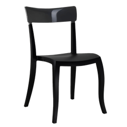 Стул Papatya Hera-S, черное сиденье, верх прозрачно-дымчатый (398671)