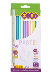 Олівці кольорові ZiBi Pastel Кids Line, 12 шт. (ZB.2470)