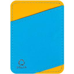 Холдер для карт Waudog Family Colors of freedom, кожа, 9,5х7 см, желтый с голубым