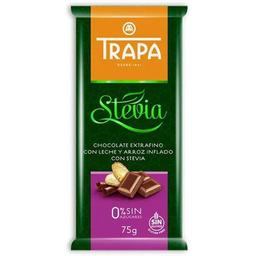 Шоколад молочный Trapa Stevia, с рисовыми шариками, 75 г