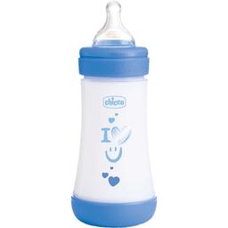 Пляшка для годування Chicco Perfect 5 Love пластикова із силіконовою соскою 240 мл (20223.21.40)