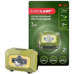 Светодиодный фонарик Eurolamp налобный, 3W, COB, Red Light, 3хААА, 6500K, зеленый (HL-3W(green))