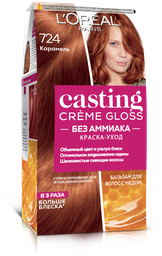 Краска-уход для волос без аммиака L'Oreal Paris Casting Creme Gloss, тон 724 (Карамель), 120 мл (A5775378)