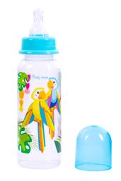 Бутылочка для кормления Baby Team, с силиконовой соской, 250 мл, голубой (1410_голубой)