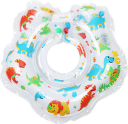 Круг для купания с погремушкой KinderenOK Динозавр, белый (230318)