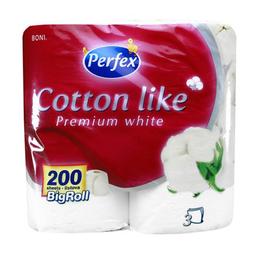 Тришаровий туалетний папір Perfex Cotton Premium White, 4 рулони