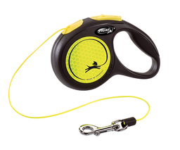 Повідець-рулетка Flexi Neon XS, для собак до 8 кг, трос 3 м, жовтий (CL01C3.251.S NEOGE)