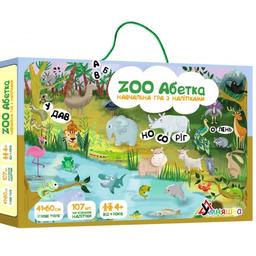 Настольная игра Умняшка Zoo Абетка, с многоразовыми наклейками, укр. язык (КП-005)