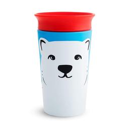 Чашка непроливная Munchkin Miracle 360 WildLove Белый медведь, 266 мл, красный (051779)