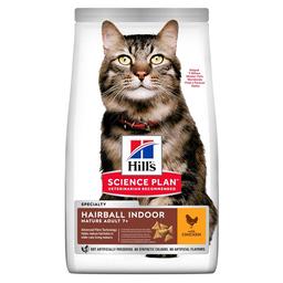 Сухой корм для пожилых кошек Hill's Science Plan Mature Adult 7+ Haiball Indoor для уменьшения образования комочков шерсти в желудочно-кишечном тракте, с курицей, 1,5 кг (604490)