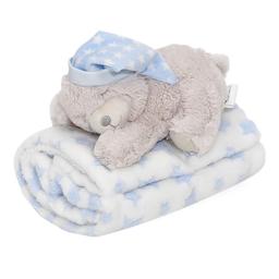 Плед Interbaby Flecce Plush Toy Bear Sleep Вlue, 110х80 см, блакитний (8100265)