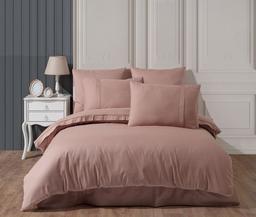 Комплект постельного белья Hobby Premium Sateen 300TC Stripe Pudra, евростандарт, сатин, розовый (68527_2,0)
