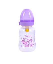 Бутылочка с латексной соской Baby Team 0+, 125 мл, фиолетовый (1300)
