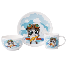 Набір дитячого посуду Ardesto Panda pilot, 3 предмети (AR3451PS)