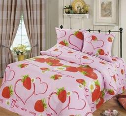 Комплект постельного белья Lotus Top Dreams Cotton Клубника, семейный, розовый, 4 единицы (5281)