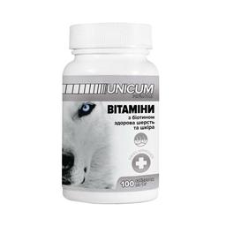 Вітаміни Unicum premium для собак, здорова шерсть та шкіра, 100 табл., 100 г (UN-015)