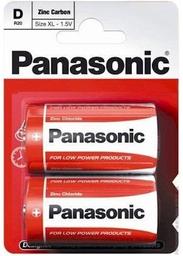 Солевые батарейки Panasonic 1,5 V D R20 Red Zink, 2 шт. (R20REL/2BPR)