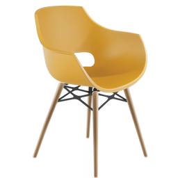 Кресло Papatya Opal-Wox, рама натуральный бук, матовый желтый (818797)