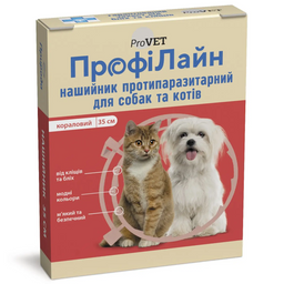 Нашийник для котів та собак ProVET ПрофіЛайн, від зовнішніх паразитів, 35 см, червоний (PR241020)
