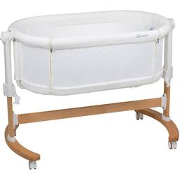 Детская кроватка-люлька BabyGO 2 в 1 Amila, бежевая (4151)