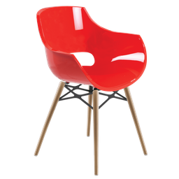 Кресло Papatya Opal-Wox, рама натуральный бук, красный (299503)