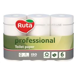 Папір туалетний Ruta Professional, двошаровий, 6 рулонів, білий