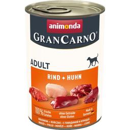 Влажный беззерновой корм для собак Animonda GranCarno Adult Beef + Chicken, с говядиной и курицей, 400 г