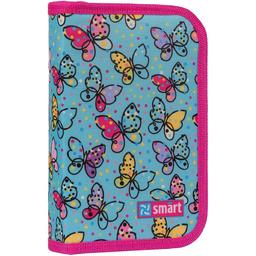 Пенал твердий Smart HP-04 Bright Butterflies, 13х21х4 см, блакитний (532835)