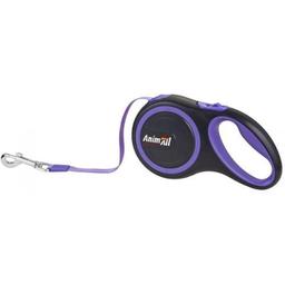 Поводок-рулетка для собак AnimAl, 50 кг, 5 м, фиолетово-черный