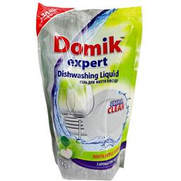 Гель для мытья посуды Domik Expert с ароматом яблока, 1 л, дойпак