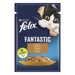 Влажный корм для кошек Felix Fantastic, с индейкой, 85 г
