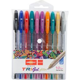 Набір гелевих ручок Unimax Trigel Glitter 10 шт. (UX-142)