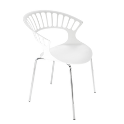 Кресло Papatya Tiara, база хром, белый (282017)