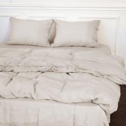 Комплект постельного белья MirSon Natural Linen Jasmine лен семейный бежево-серый (2200008269081)
