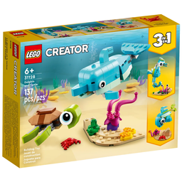 Конструктор LEGO Creator Дельфін і черепаха 3 в 1, 137 деталей (31128)