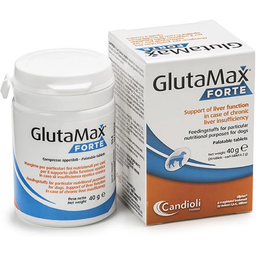 Дієтична добавка Candioli GlutaMax Forte для підтримки печінки при хронічній печінковій недостатності у собак, 20 таблеток