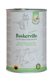 Вологий корм для котів Baskerville Holistic Kalb und Lachs Телятина і лосось з пастернаком і крес-салатом, 400 г