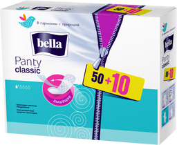 Ежедневные прокладки Bella Panty Classic, 50+10 шт.